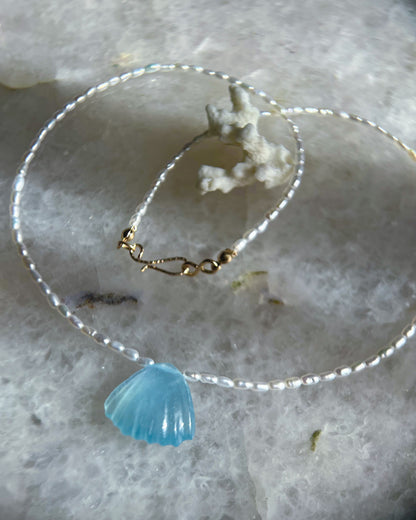 Daughter of the Sea Necklace ⋄ Aquamarine & Freshwater Pearls