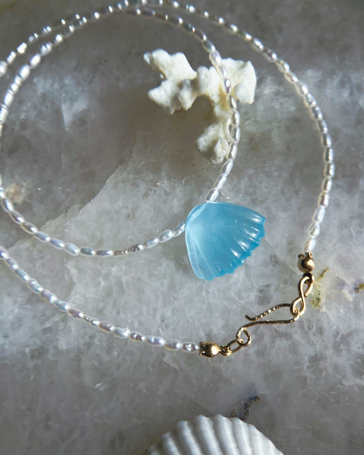 Daughter of the Sea Necklace ⋄ Aquamarine & Freshwater Pearls