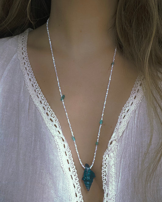 Sereia Long Necklace ⋄ Teal Fluorite