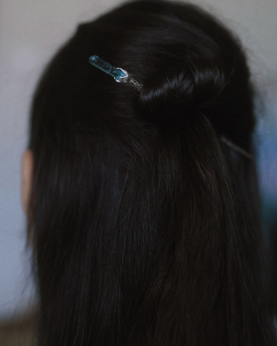 La Sirène Crystal Hair Pin ⋄ Aquamarine