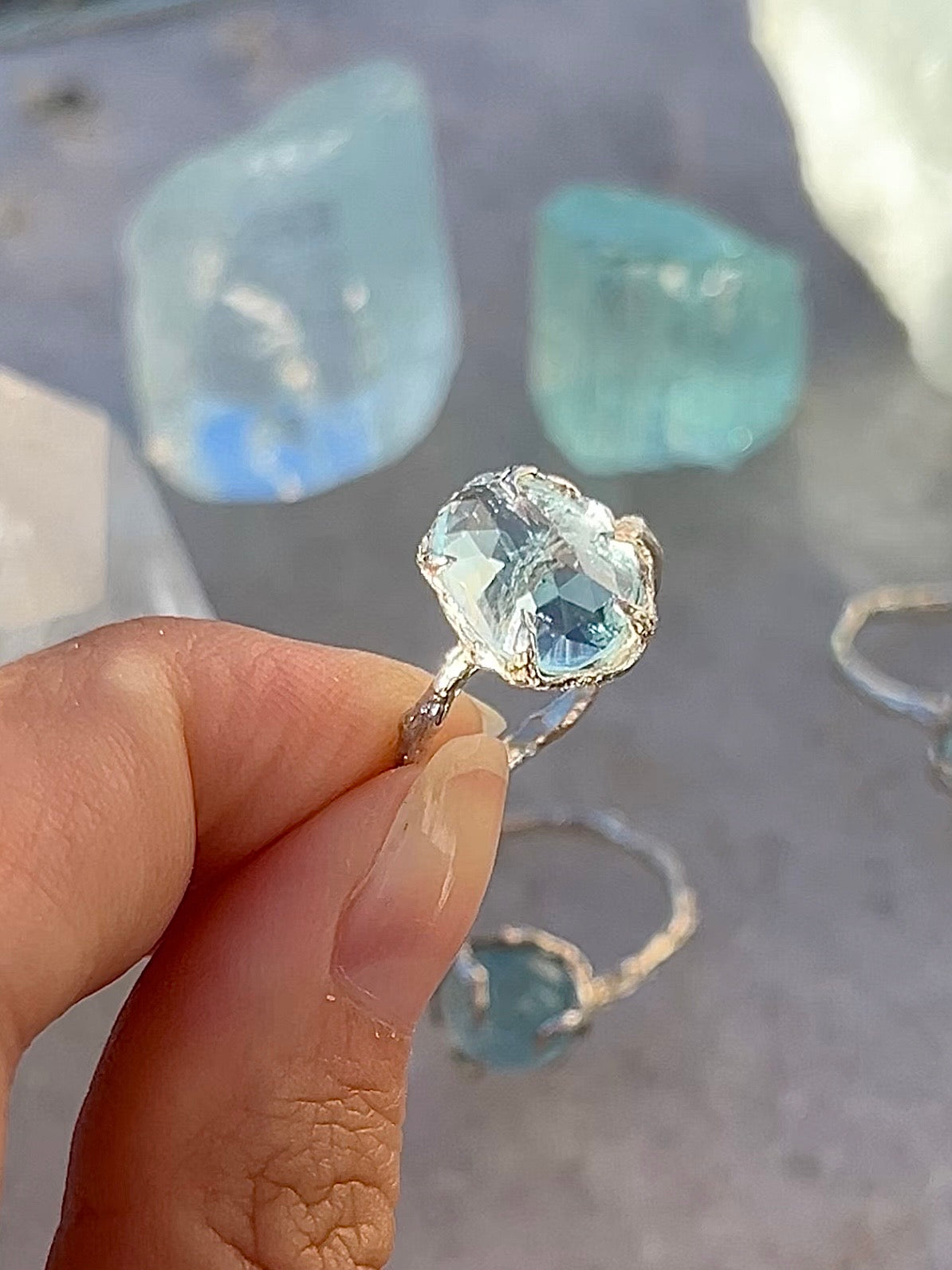 Sea Water Ring ⋄  Aquamarine ⋄ size 7