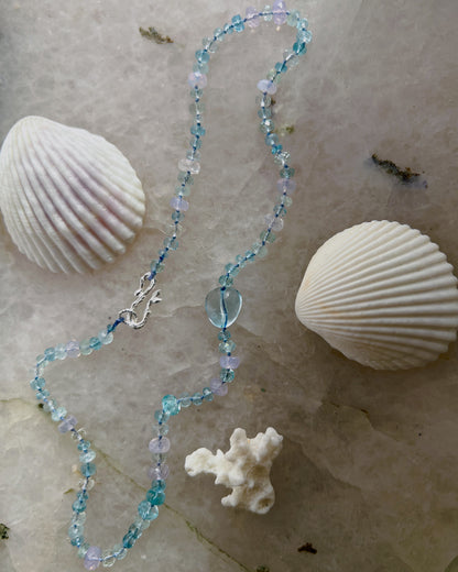 Dewdrops Necklace ⋄ Lavender Moon Quartz, Aquamarine & Topaz