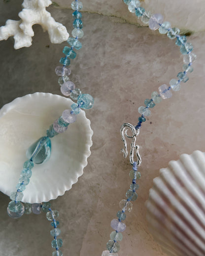 Dewdrops Necklace ⋄ Lavender Moon Quartz, Aquamarine & Topaz