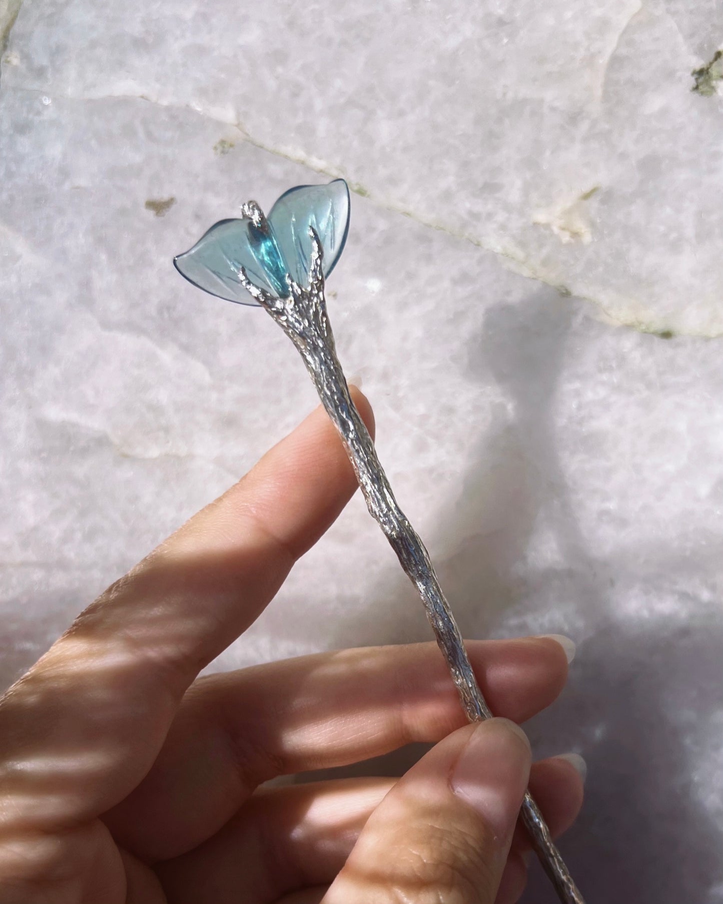 La Sirène Crystal Hair Pin ⋄ Aquamarine Tail