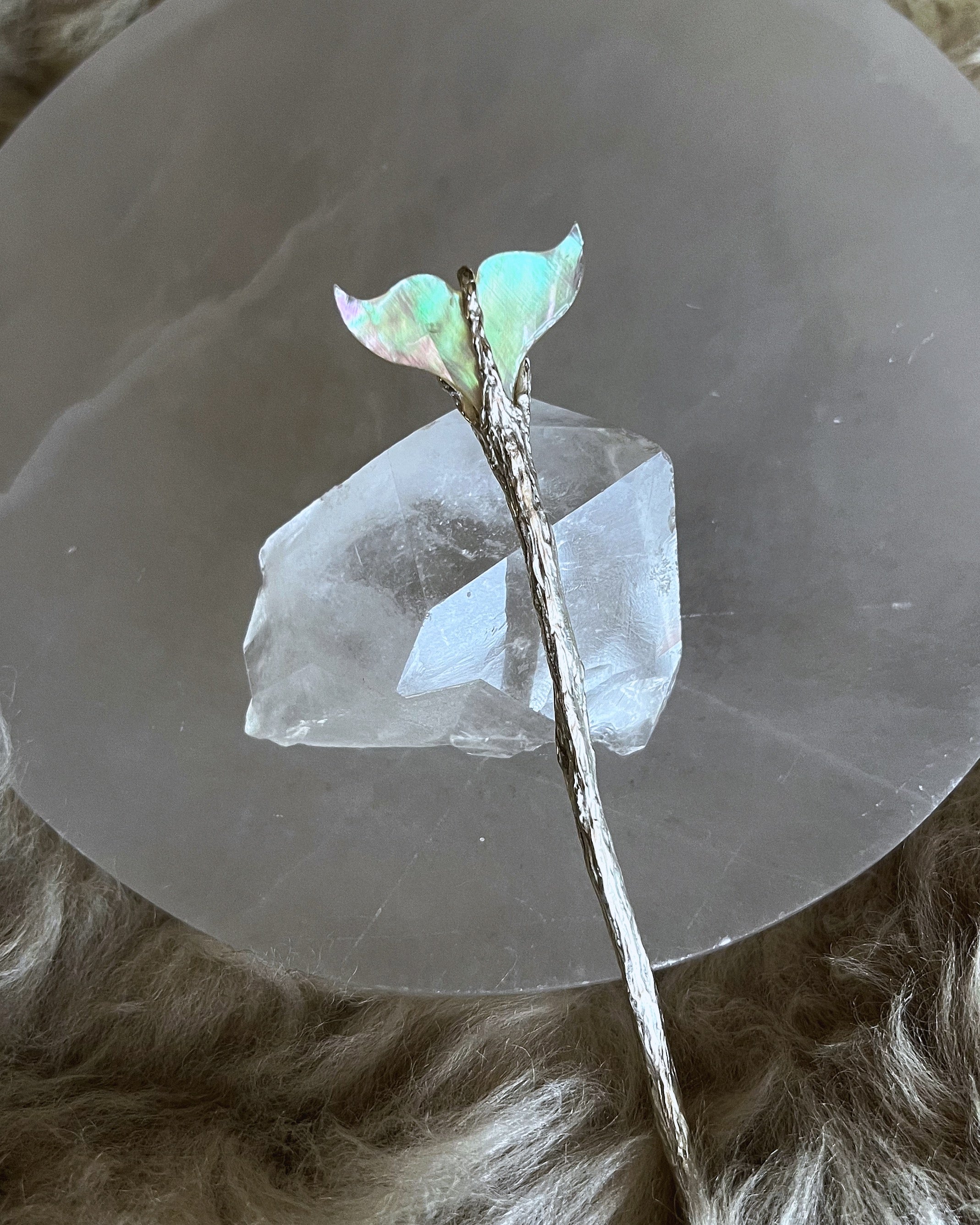 La Sirène Silver Hair Pin ⋄ Mother of Pearl