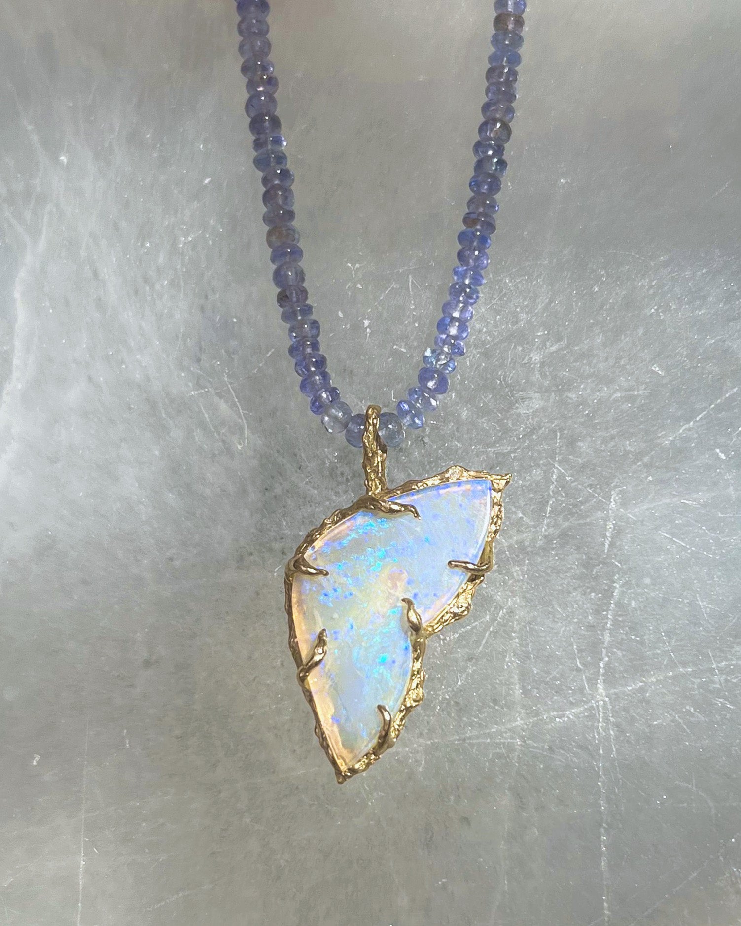 Wing of Luck ⋄ Australian Opal & Tanzanite