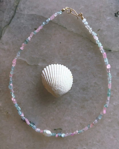 Ocean Pebbles Necklace ⋄ Ice Cream Tourmaline & Pearl