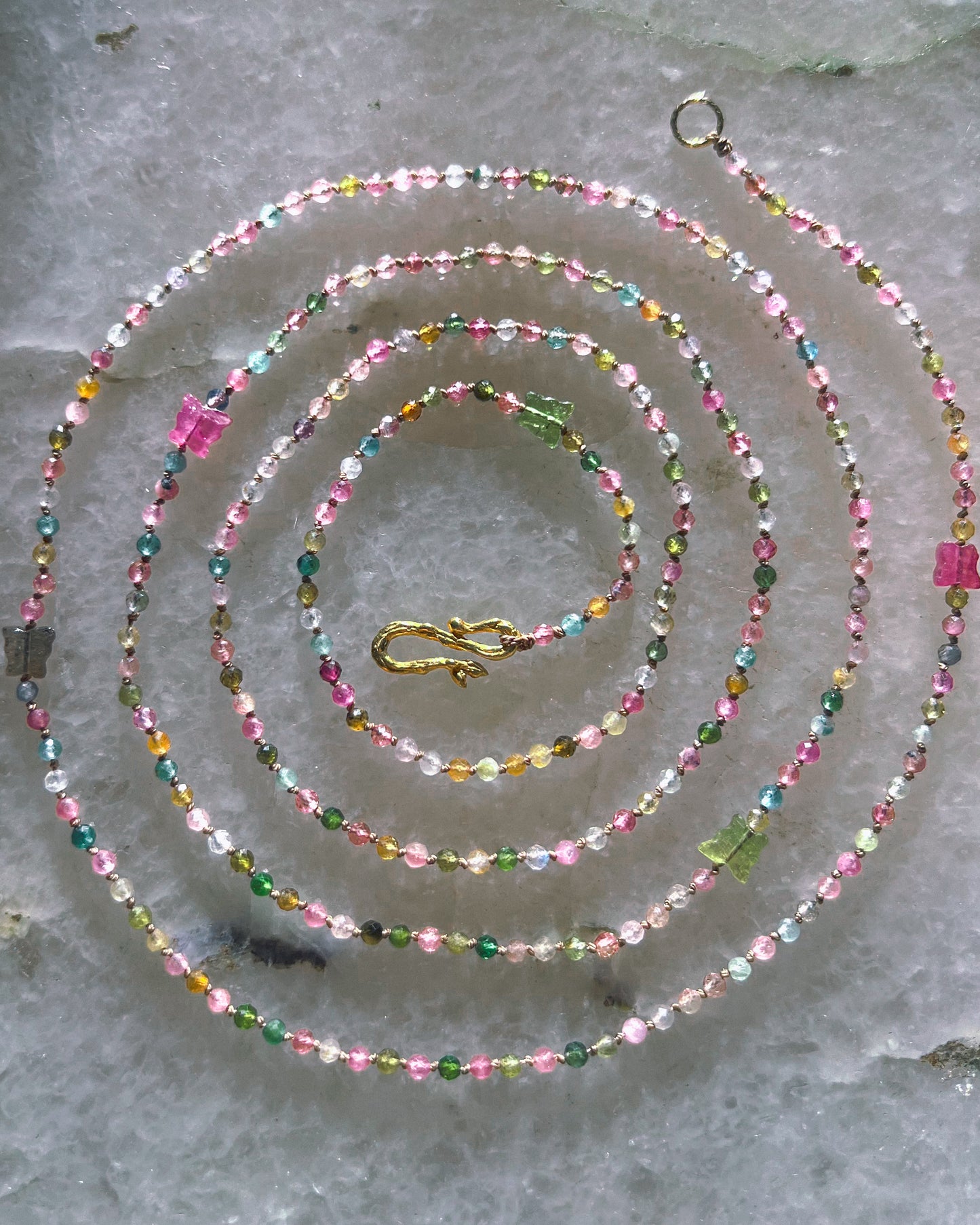 Butterfly Garden Dewdrops Necklace ⋄ Rainbow Tourmaline