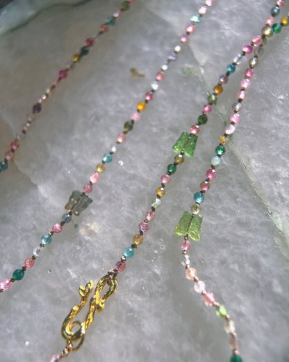 Butterfly Garden Dewdrops Necklace ⋄ Rainbow Tourmaline