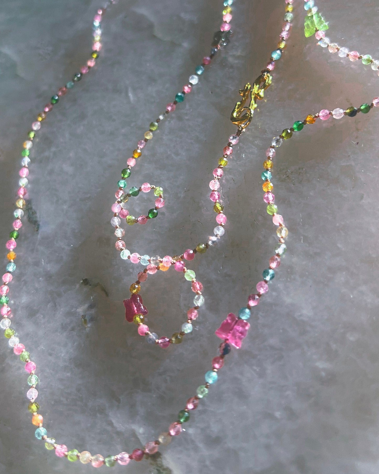 Butterfly Garden Dewdrops Necklace ⋄ Rainbow Tourmaline