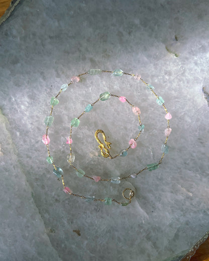Ocean Pebbles Chain Necklace ⋄ Pastel Tourmaline
