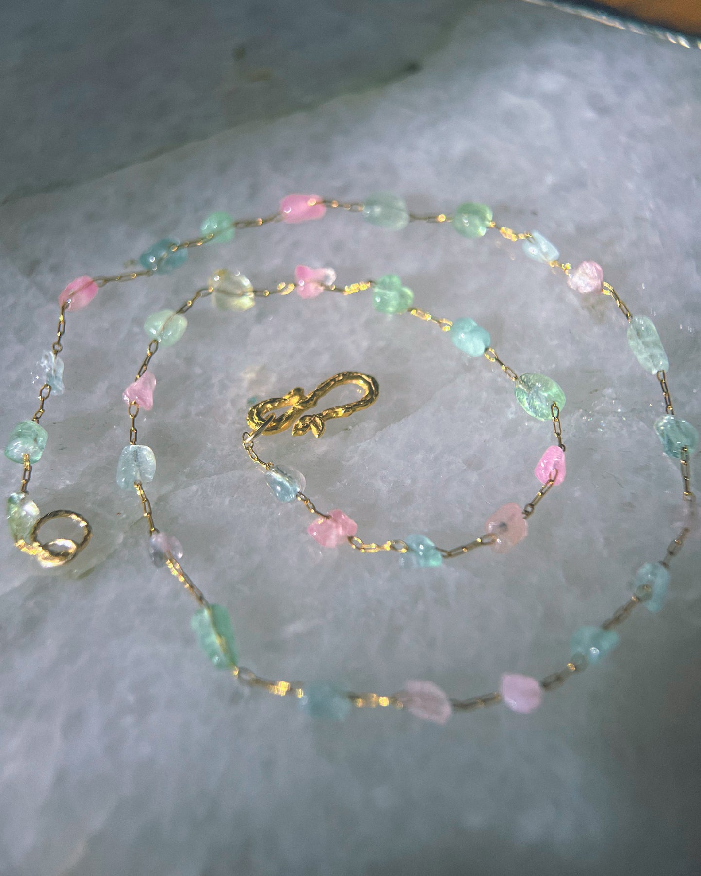Ocean Pebbles Chain Necklace ⋄ Pastel Tourmaline