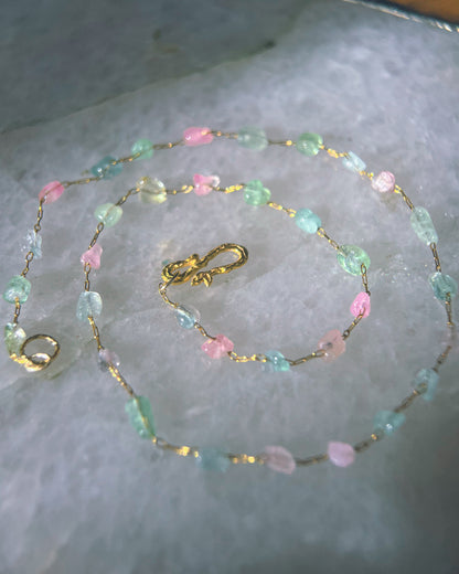 Ocean Pebbles Chain Necklace ⋄ Pastel Tourmaline