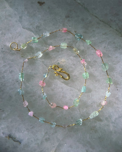 Ocean Pebbles Chain Necklace ⋄ Pastel Tourmaline