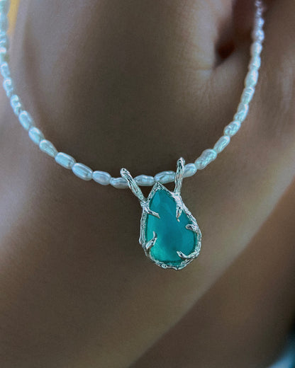 Siren’s Tear Amulet ⋄ Peruvian Opal & Pearls