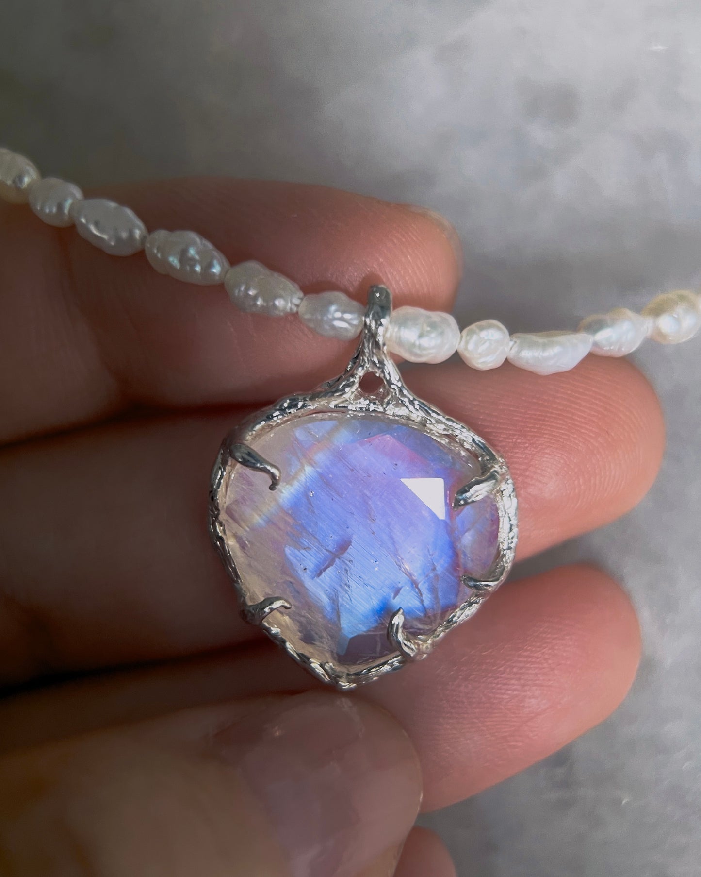 Siren’s Heart Amulet ⋄ Moonstone & Pearls