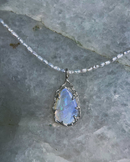 Siren’s Tear Amulet ⋄ Australian Opal & Pearls