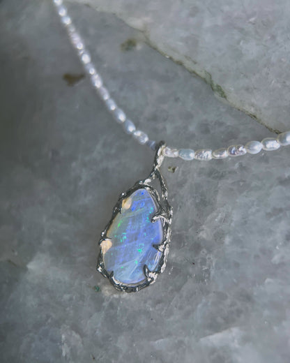 Siren’s Tear Amulet ⋄ Australian Opal & Pearls