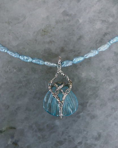 Siren Creek Treasure Amulet ⋄ Aquamarine & Blue Pearls