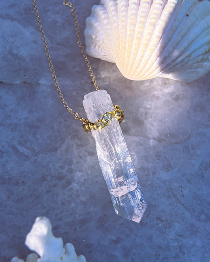 Healing Crystal Pendant ⋄ Danburite ⋄ Gold Vermeil
