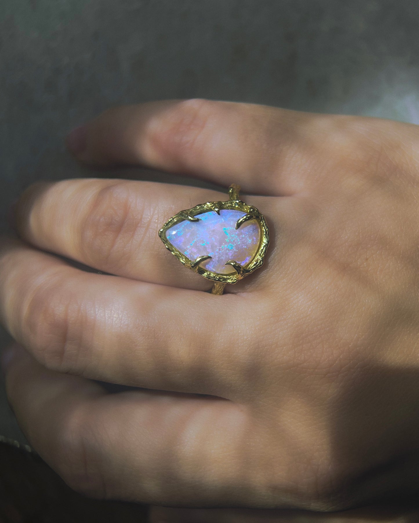 Lilac Rain Ring ⋄ Australian Opal