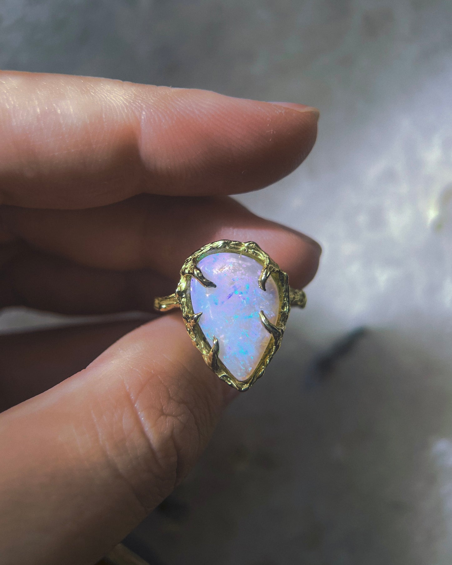 Lilac Rain Ring ⋄ Australian Opal