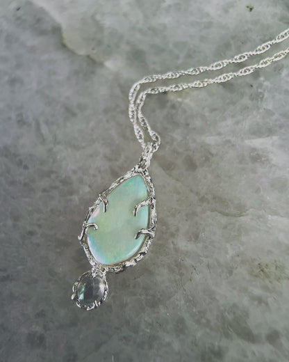 Unicorn Tear Necklace ⋄ Australian Opal & Labradorite