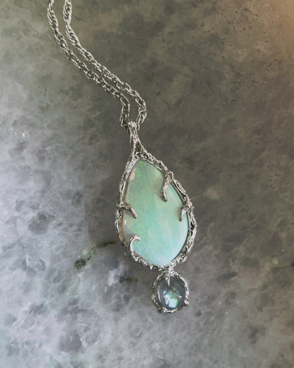 Unicorn Tear Necklace ⋄ Australian Opal & Labradorite