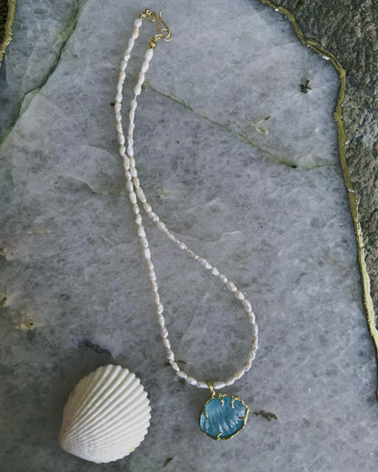 Siren Creek Treasure Amulet ⋄ Aquamarine & Pearls