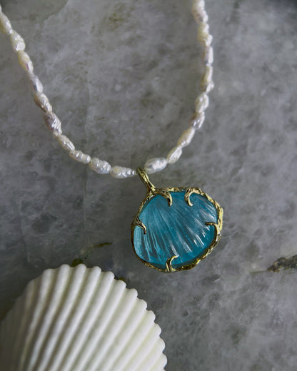 Siren Creek Treasure Amulet ⋄ Aquamarine & Pearls