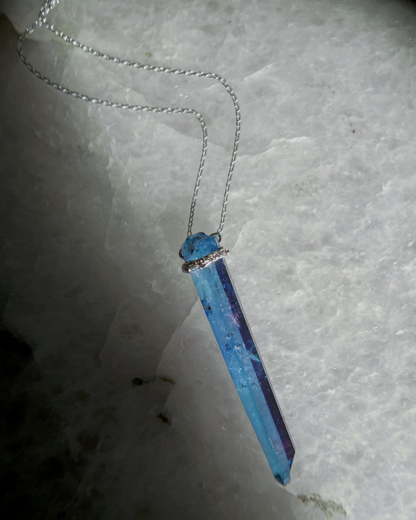 Healing Crystal Pendant ⋄ Indigo Aura Quartz