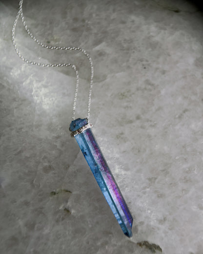 Healing Crystal Pendant ⋄ Indigo Aura Quartz