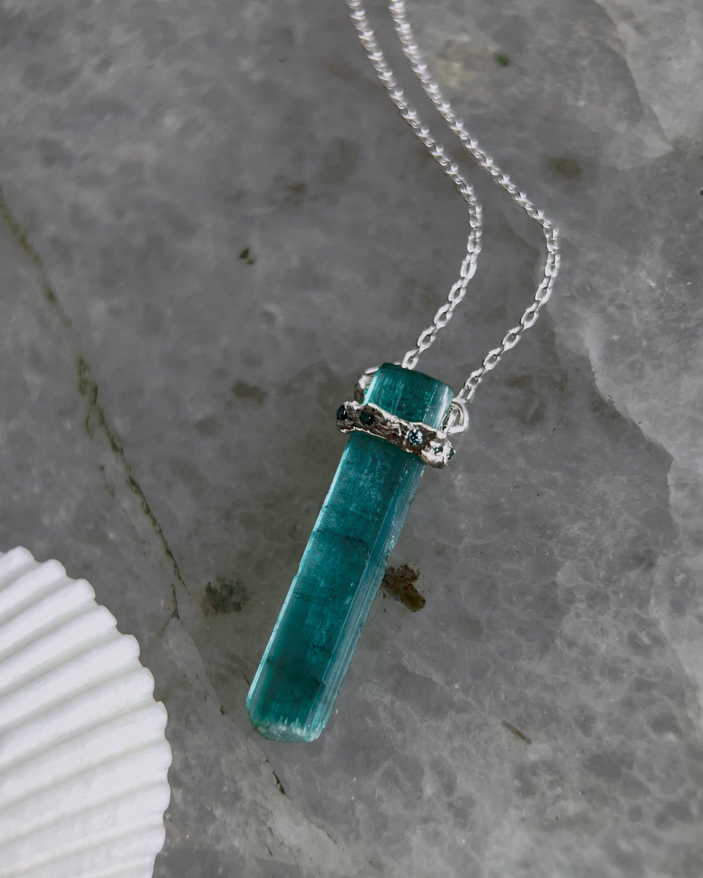 Healing Crystal Pendant ⋄ Indicolite Tourmaline