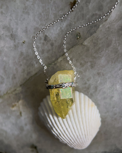 Healing Crystal Pendant ⋄ Yellow Aura Quartz