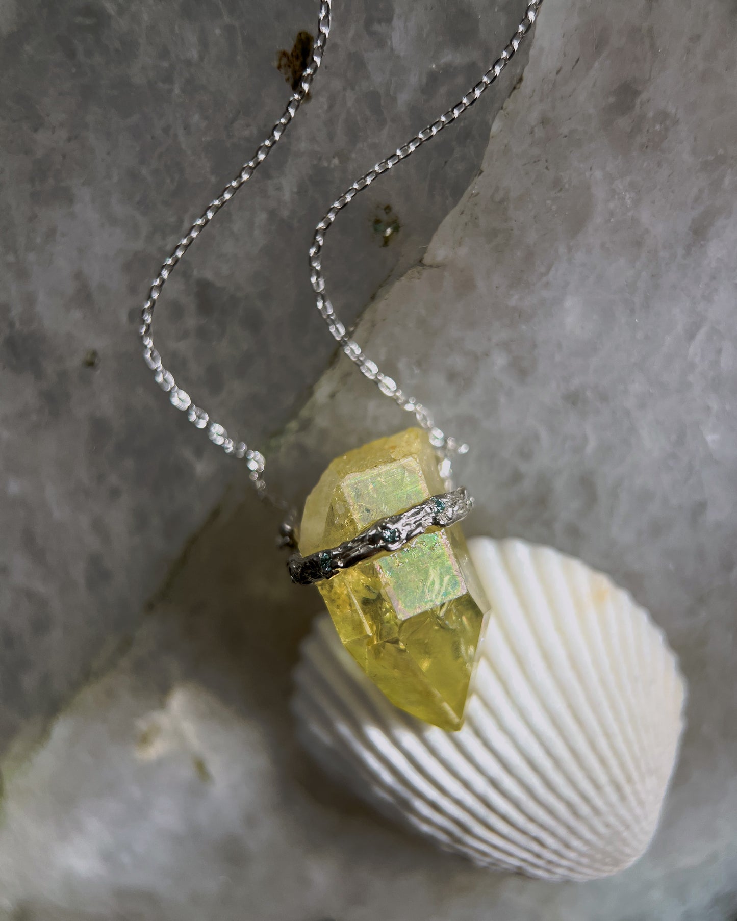 Healing Crystal Pendant ⋄ Yellow Aura Quartz