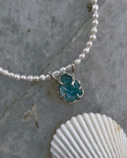 Siren’s Tear Amulet ⋄ Aquamarine & Pearls