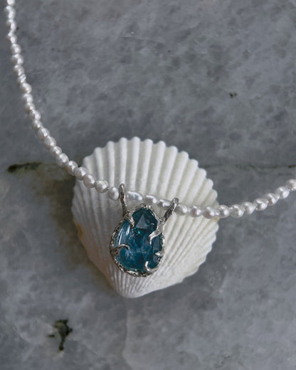 Siren’s Tear Amulet ⋄ Aquamarine & Pearls