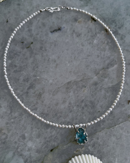 Siren’s Tear Amulet ⋄ Aquamarine & Pearls