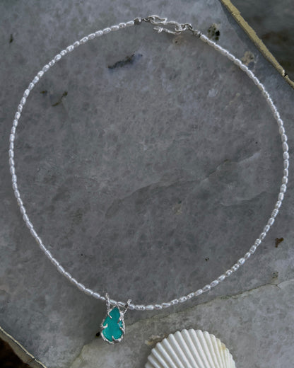 Siren’s Tear Amulet ⋄ Peruvian Opal & Pearls