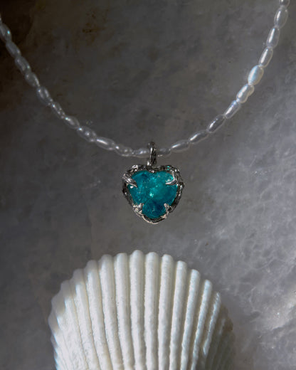 Siren’s Heart Amulet ⋄ Apatite & Pearls