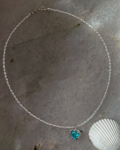 Siren’s Heart Amulet ⋄ Apatite & Pearls