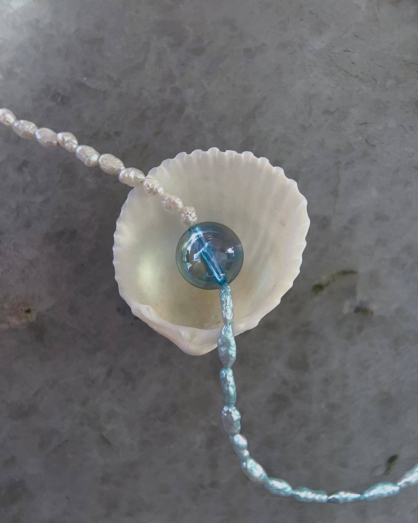 Daughter of the Sea Necklace ⋄ Aqua Aura Quartz & Pearls