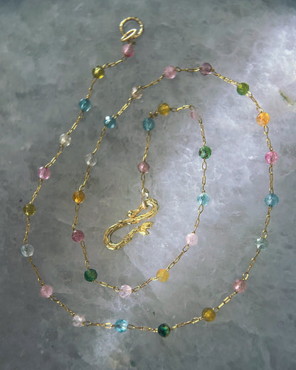 Honey Nectar Dewdrops Chain Necklace ⋄ Tourmaline