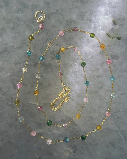 Honey Nectar Dewdrops Chain Necklace ⋄ Tourmaline
