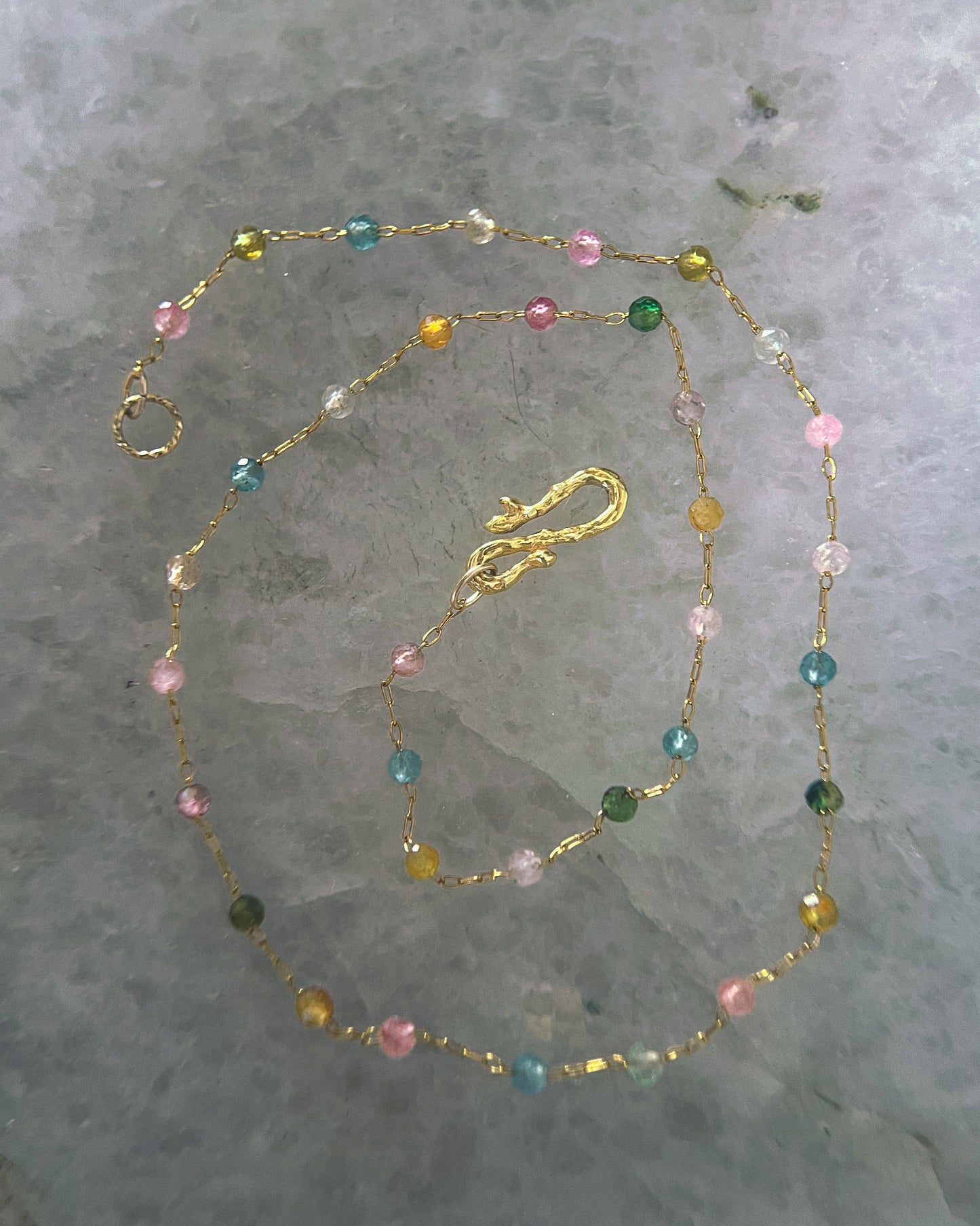 Honey Nectar Dewdrops Chain Necklace ⋄ Tourmaline