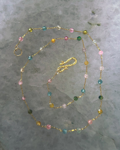 Honey Nectar Dewdrops Chain Necklace ⋄ Tourmaline