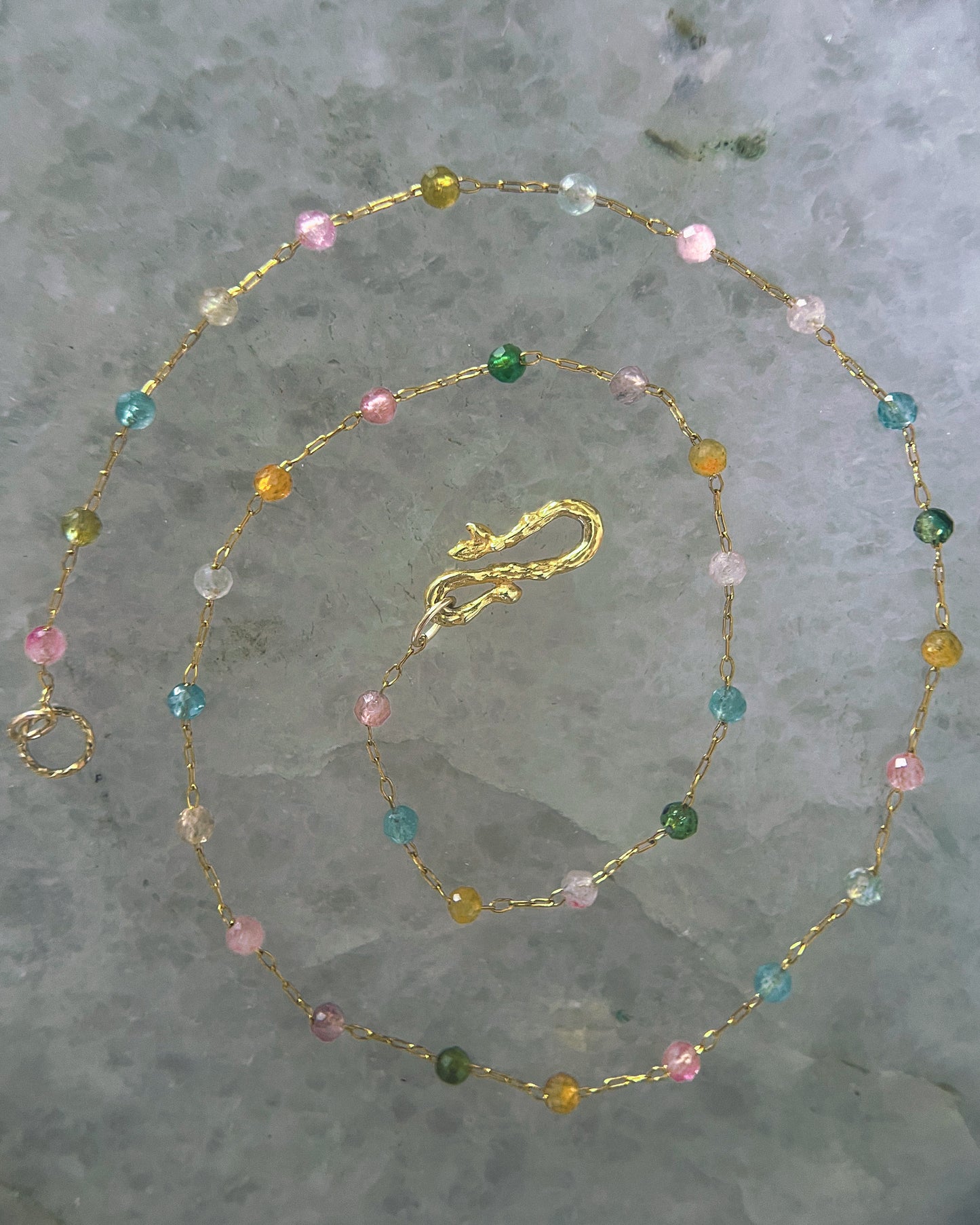 Honey Nectar Dewdrops Chain Necklace ⋄ Tourmaline