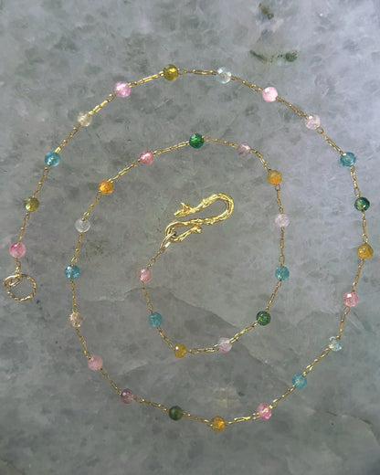 Honey Nectar Dewdrops Chain Necklace ⋄ Tourmaline