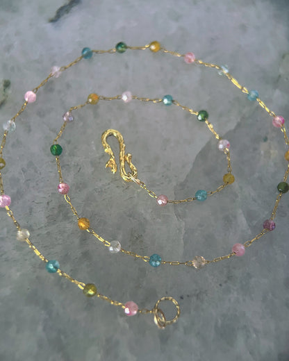 Honey Nectar Dewdrops Chain Necklace ⋄ Tourmaline