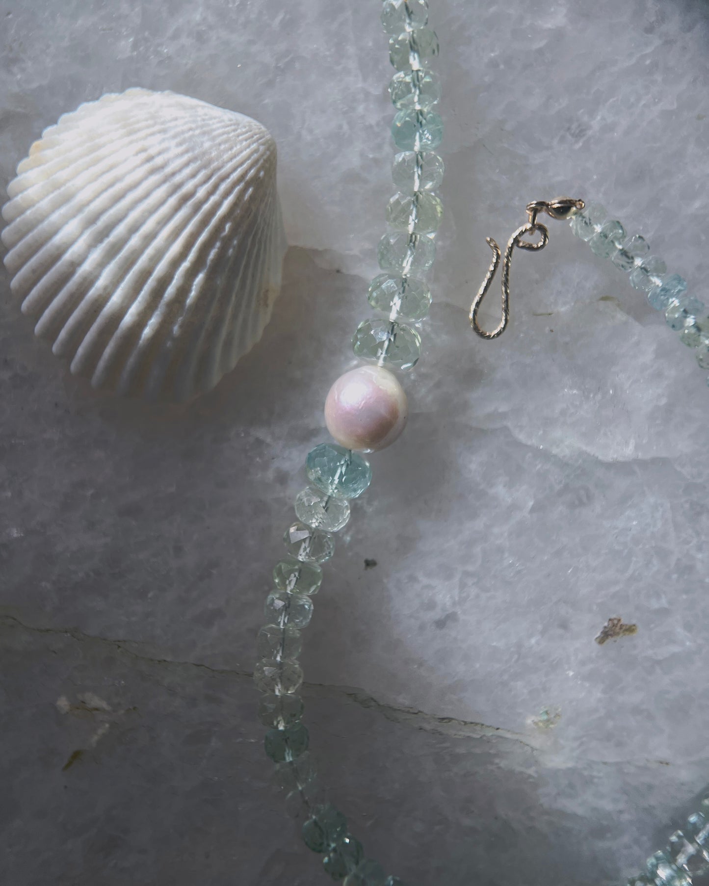 Water Nymph Necklace ⋄ Aquamarine & Pearl